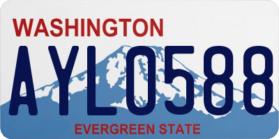 WA license plate AYL0588