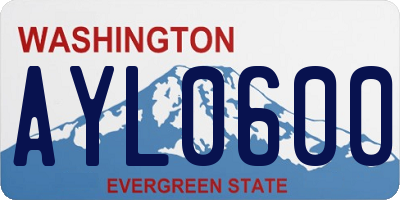 WA license plate AYL0600