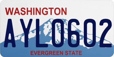 WA license plate AYL0602