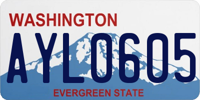 WA license plate AYL0605