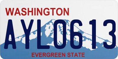 WA license plate AYL0613