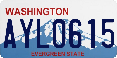 WA license plate AYL0615