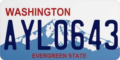 WA license plate AYL0643