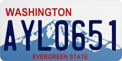 WA license plate AYL0651