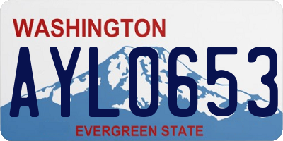 WA license plate AYL0653