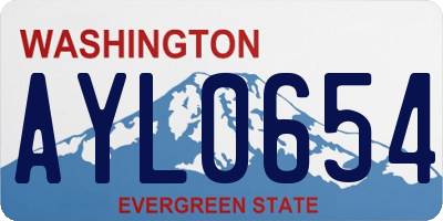 WA license plate AYL0654