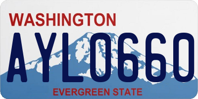 WA license plate AYL0660