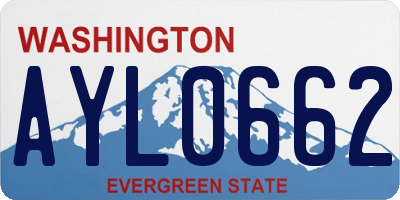 WA license plate AYL0662