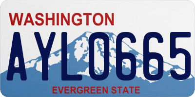 WA license plate AYL0665