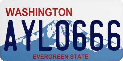 WA license plate AYL0666