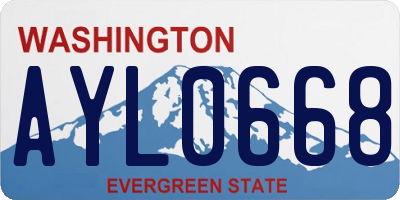 WA license plate AYL0668