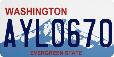 WA license plate AYL0670
