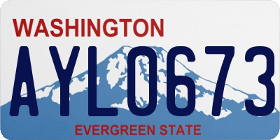 WA license plate AYL0673