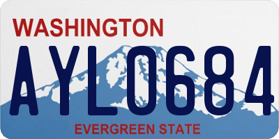 WA license plate AYL0684