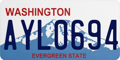 WA license plate AYL0694
