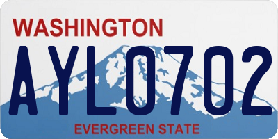 WA license plate AYL0702