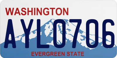 WA license plate AYL0706