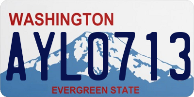 WA license plate AYL0713
