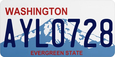 WA license plate AYL0728