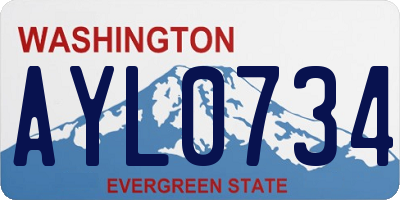 WA license plate AYL0734