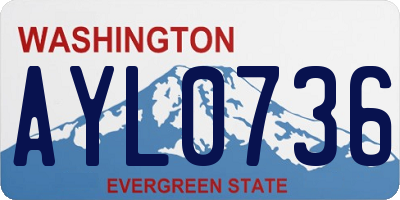 WA license plate AYL0736