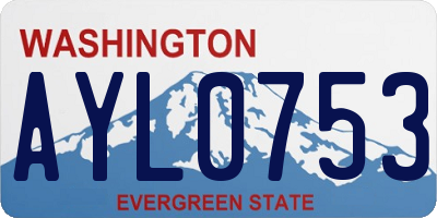 WA license plate AYL0753