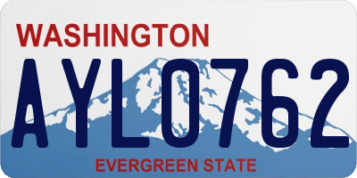 WA license plate AYL0762