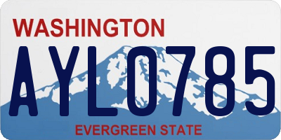 WA license plate AYL0785
