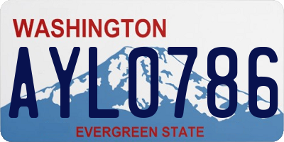 WA license plate AYL0786