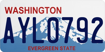WA license plate AYL0792