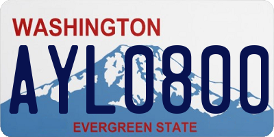 WA license plate AYL0800