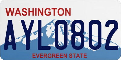 WA license plate AYL0802
