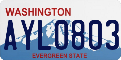 WA license plate AYL0803