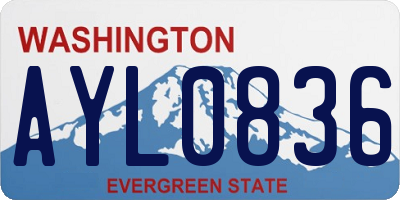 WA license plate AYL0836