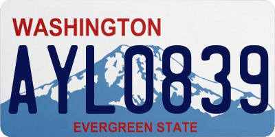 WA license plate AYL0839