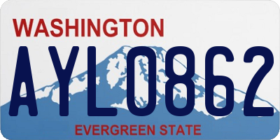 WA license plate AYL0862