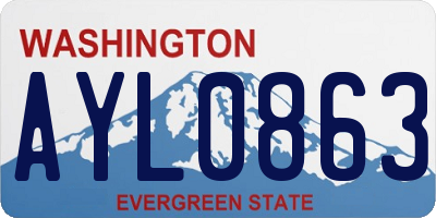 WA license plate AYL0863