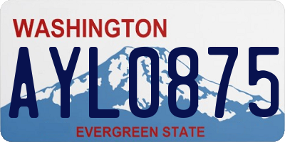 WA license plate AYL0875