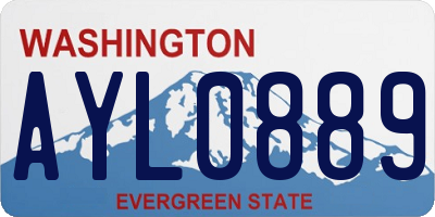 WA license plate AYL0889