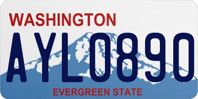 WA license plate AYL0890