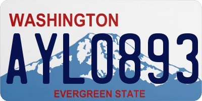 WA license plate AYL0893