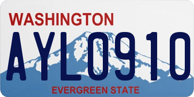 WA license plate AYL0910