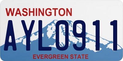 WA license plate AYL0911