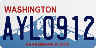WA license plate AYL0912