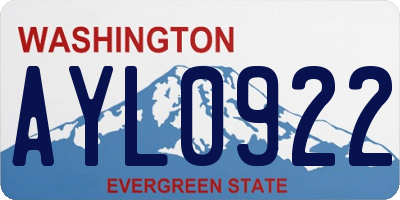 WA license plate AYL0922