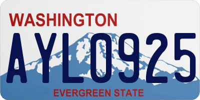 WA license plate AYL0925