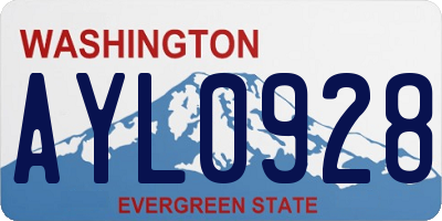 WA license plate AYL0928