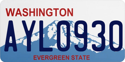 WA license plate AYL0930