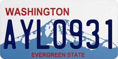 WA license plate AYL0931