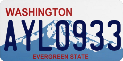 WA license plate AYL0933